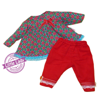 2-delig setje bloem rood